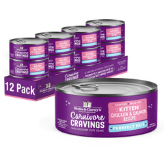 Stella & Chewy's Carnivore Cravings Purrfect Paté can for kittens, high-protein meal option.