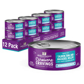 Stella & Chewy's Carnivore Cravings Purrfect Paté salmon paté served in bone broth for hydration.