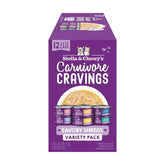 Stella & Chewy's Carnivore Cravings Savory Shreds can in broth entices picky cats.