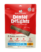 Stella & Chewy's Dental Delights bag close-up for easy dispensing and premium ingredients.