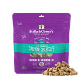 Stella & Chewy's salmon and cod morsels in a cat bowl, protein-packed nutrition.