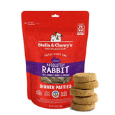 Stella & Chewy's freeze-dried raw dinner patties packaging emphasizes premium ingredients for picky eaters.