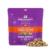 Stella & Chewy's freeze-dried turkey dinner morsels in bag for easy storage and snacking.