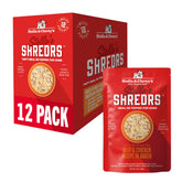 Stella & Chewy's Shredrs pouch showing grass-fed beef and cage-free chicken.