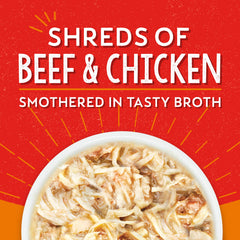 Broth-served Lil Bites Stews display appetizing texture for dogs.