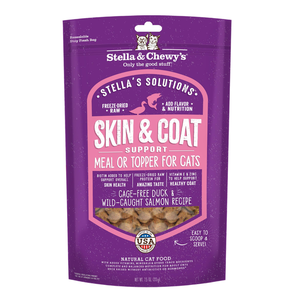 Stella & Chewy's Stella's Solutions Skin & Coat Boost with duck and salmon promotes skin and coat health