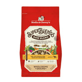 Stella & Chewy's SuperBlends bag front featuring cage-free chicken and duck for a complete meal.