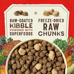 Kibble texture close-up from Stella & Chewy's SuperBlends Raw Blend.