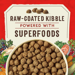 Stella & Chewy's SuperBlends raw-coated kibble close-up for irresistible flavor.