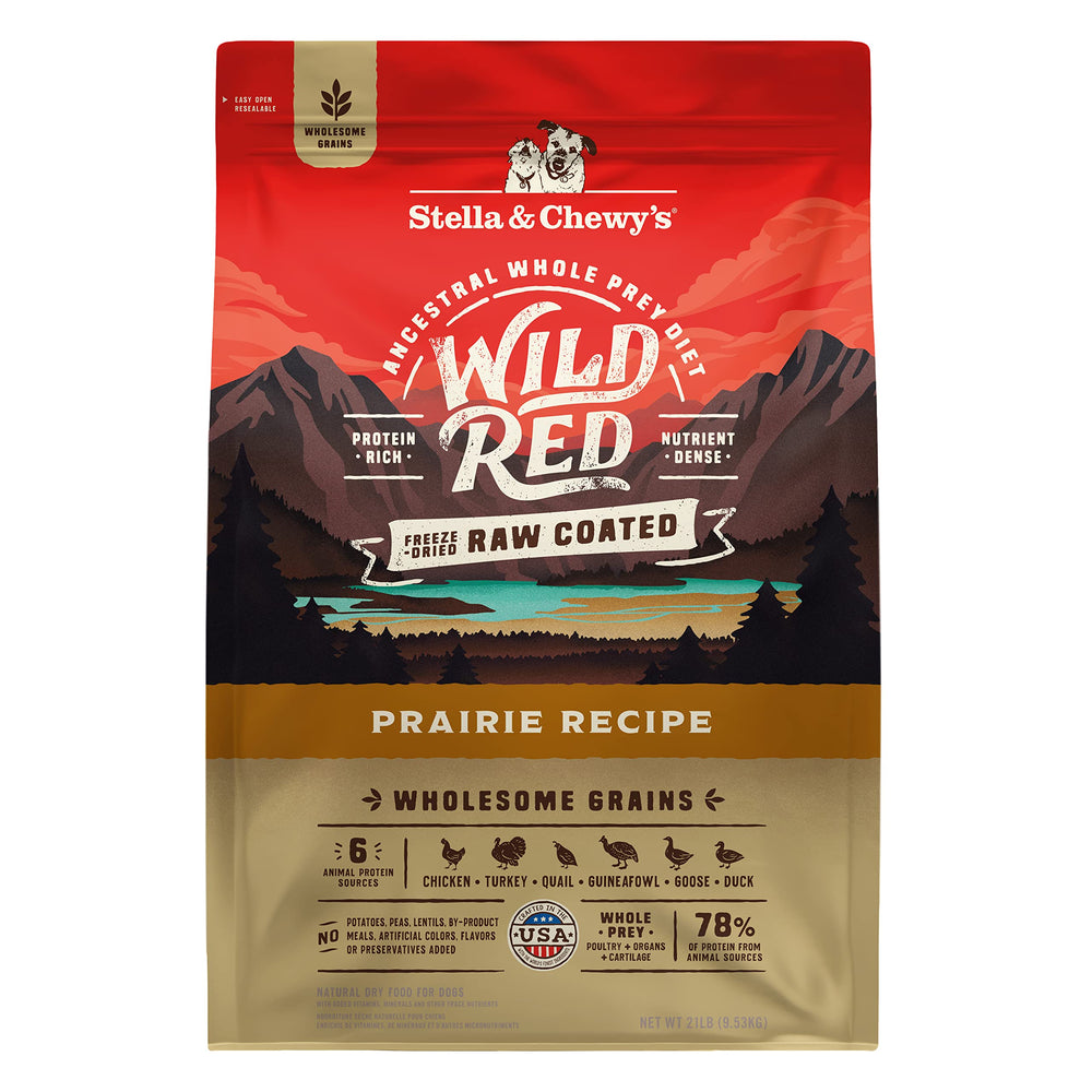Stella & Chewy's Wild Red dry dog food bag front view for daily meals.