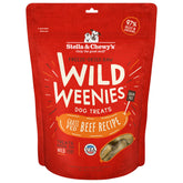 Stella & Chewy's Wild Weenies bag front, high-protein dog treat for training.