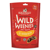 Stella Chewys Wild Weenies package front shows USA-made, high-protein treats for training.