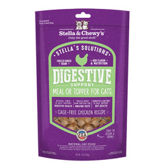 Stella's Solutions Digestive Boost cat food bag front view highlighting protein-rich formula
