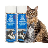 Stink Free cat litter box deodorizer spray in action for long-lasting odor control.