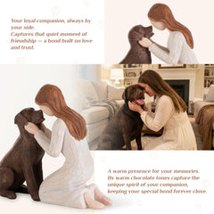 Storieme Labrador angel of friendship portrait highlights the statue's compassionate pose.