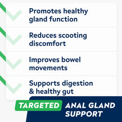 STRELLALAB Anal Gland Chews open pouch, convenient daily use for dogs.