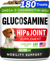 STRELLALAB glucosamine dog treats front view, tasty chews for joint support.