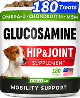 STRELLALAB glucosamine dog treats in peanut butter flavor for joint comfort.