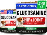 Strellalab glucosamine dogs chews bottle shows convenient joint support for daily mobility.