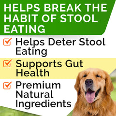 STRELLALAB No Poo Treats bacon-flavor chews close-up help deter stool eating.