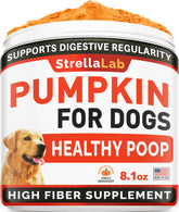 STRELLALAB pumpkin for dogs jar front view supports digestion