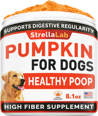 STRELLALAB pumpkin for dogs jar front view supports digestion