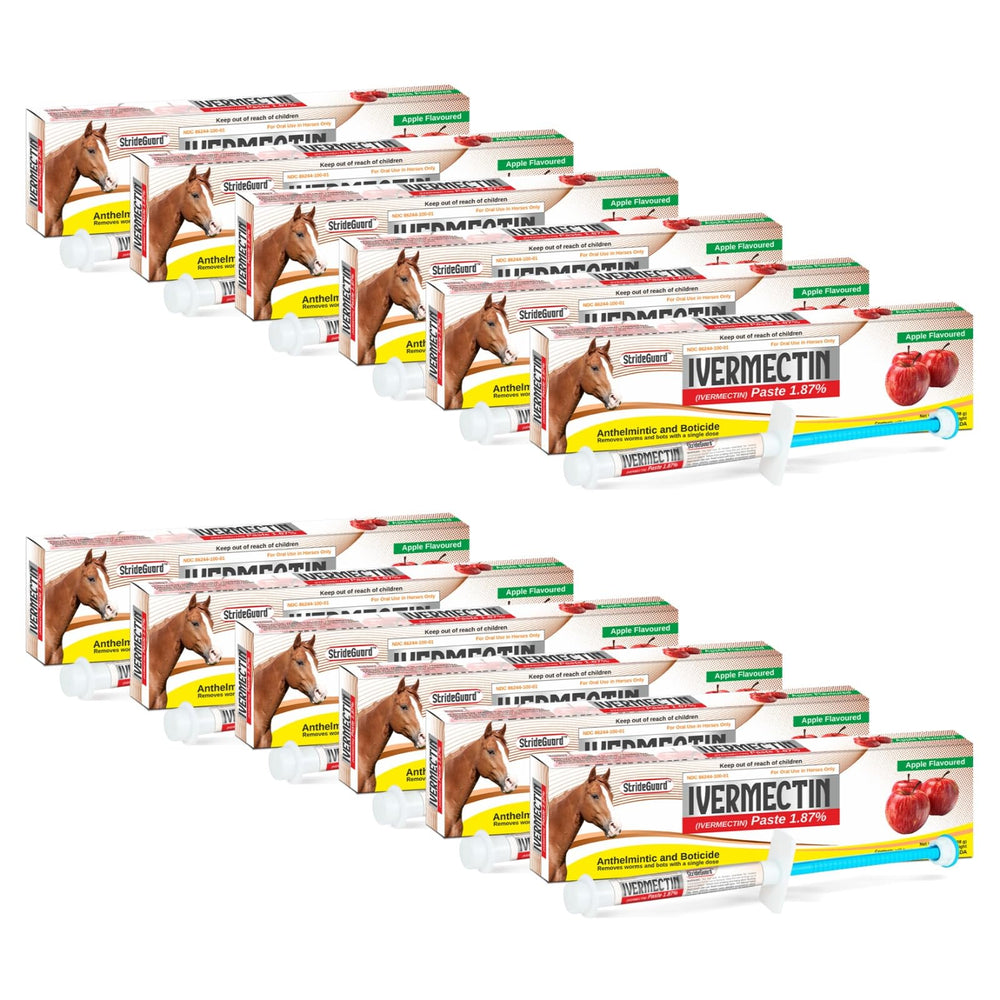 StrideGuard horse ivermectin paste apple flavor syringe pack12 for easy, accurate dosing.