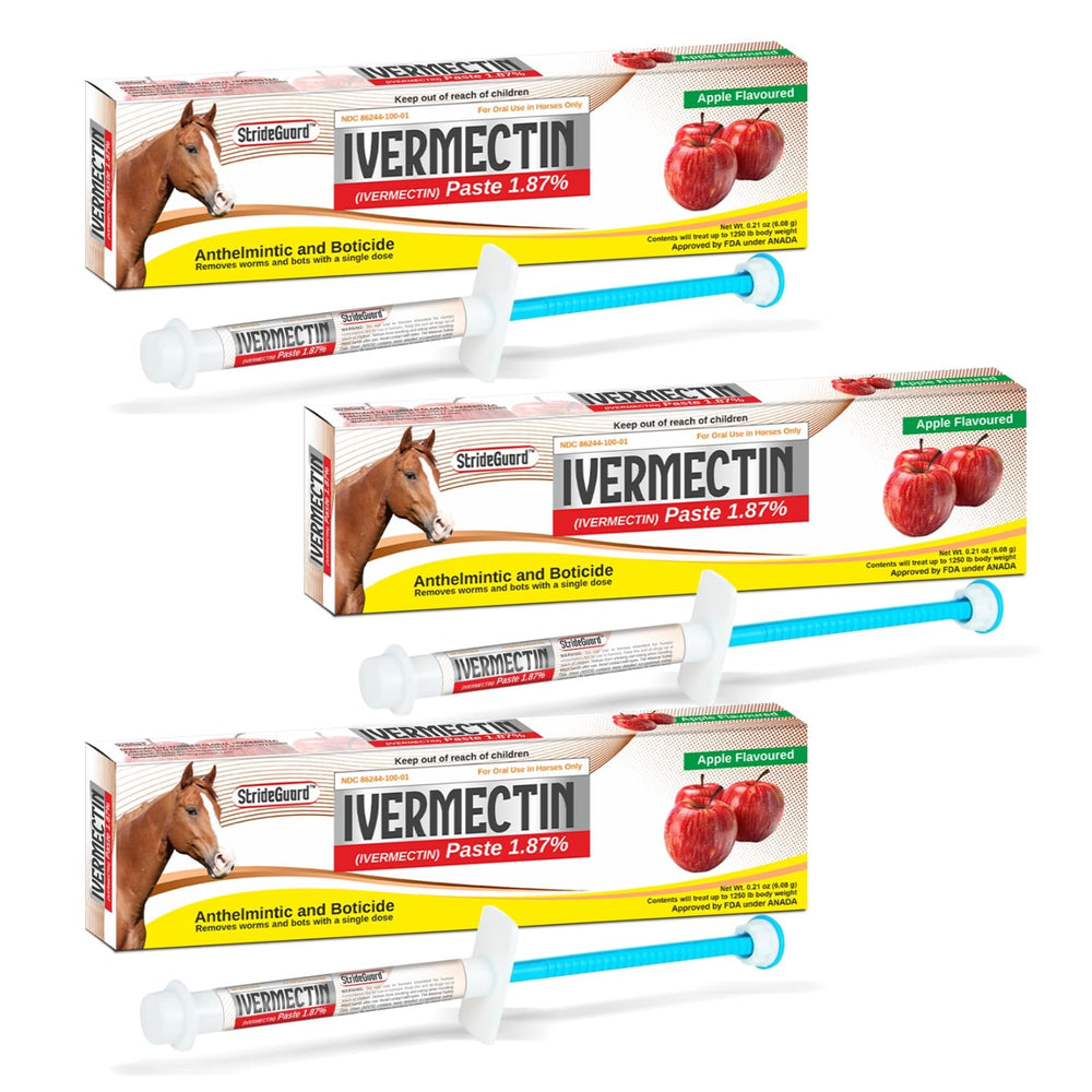 StrideGuard apple flavored paste tube for easy administration to horses