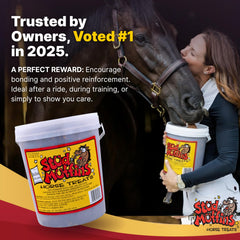 Stud Muffins horse training reward in action during a ride.