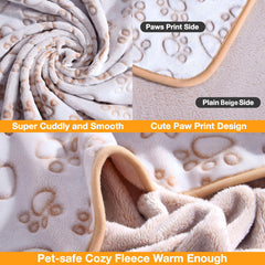 Stuffed beige premium soft dog blanket machine washable and durable