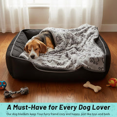 Stuffed premium soft dog blanket flannel grey—soft touch and plush feel.