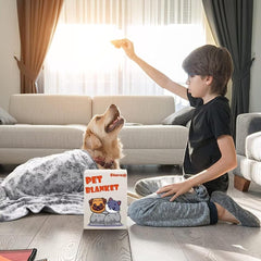 Stuffed premium blanket tag highlights machine washable and dryer-safe care.