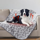 Stuffed premium soft dog blanket paw print—cozy warmth for pets.