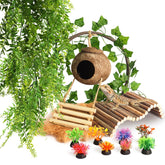 StyEdEk coconut hut offers a cozy retreat for reptiles in terrariums.