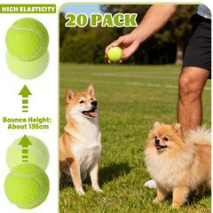 StyEdEk dog tennis balls made of felt and natural rubber for durability.