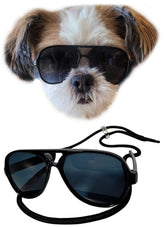 Style Vault G029 small-dog sunglasses close-up on black frame for daily wear