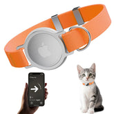 Sucegi AirTag Cat Collar holder closeup shows secure built-in AirTag holder for reliable tracking.