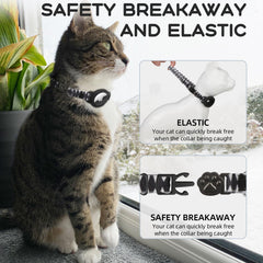 Sucegi elastic AirTag holder collar provides flexible fit for growing cats