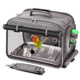 Suertree airline-approved bird carrier viewed from the front for in-cabin travel