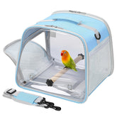 Suertree small bird carrier blue with large windows for quick viewing