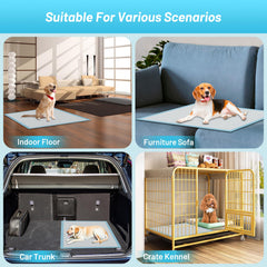 SUGUNING puppy pads absorbent polymer core quickly forms a gel to keep surfaces dry.
