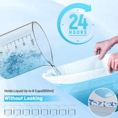 SUGUNING puppy pads thick-leak-proof design emphasizes reliable containment on hard floors.
