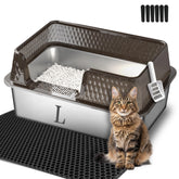 Suhaco side entry stainless litter box provides convenient access and containment