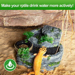 SUKEOPET silent pump provides quiet terrarium operation.