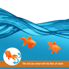 Sumind orange plastic goldfish close up shows bright color and texture