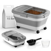 Summark 15lb pet food container with foldable design for space-saving storage