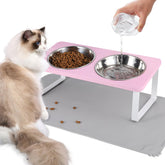 Summark upgraded cat bowls with 15° tilt for comfortable feeding and whisker relief.