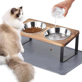 Summark Upgraded Elevated Cat Bowls with 15-degree tilt for comfortable dining.