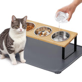 Summark upgraded elevated cat bowls with a 15° tilt for comfortable, whisker-friendly feeding.