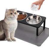 Summark upgraded elevated cat bowls with tilted stand in black for comfortable feeding